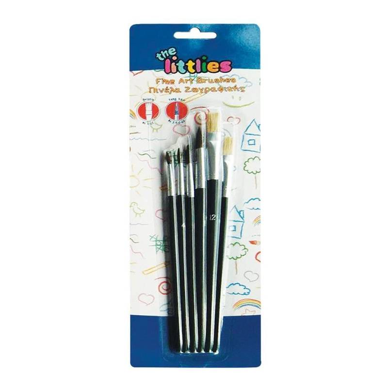 ΠΙΝΕΛΑ ΖΩΓΡΑΦΙΚΗΣ THE LITTLIES 6 ΤΜΧ. (PONY HAIR NO. 2-4-6-10, BRISTLE NO. 8-12)