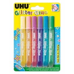 ΚΟΛΛΑ UHU GLITTER 10ML ΣΕΤ 6 ΤΕΜΑΧΙΩΝ