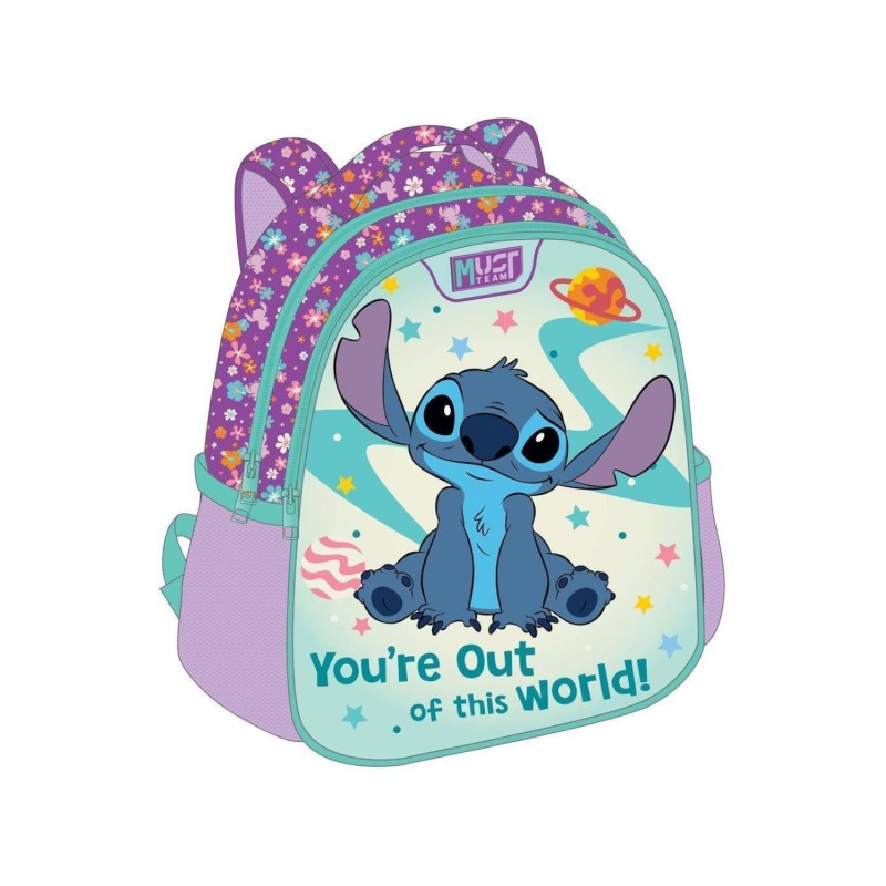 MUST ΤΣΑΝΤΑ ΠΛΑΤΗΣ ΝΗΠΙΟΥ ΜΕ 2 ΘΗΚΕΣ DISNEY STITCH YOU 'RE OUT OF THIS WORLD 27X10X31CM