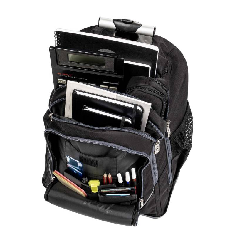 POLO TROLLEY CART ΣΧΟΛΙΚΗ ΤΣΑΝΤΑ ΤΡΟΛΕΪ ΔΗΜΟΤΙΚΟΥ ΜΑΥΡΗ ΜΕ ΘΗΚΗ ΓΙΑ ΠΑΓΟΥΡΙ 30LT 45Χ36Χ24CM