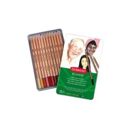 DERWENT ACADEMY ΜΕΤΑΛΛΙΚΗ ΚΑΣΕΤΙΝΑ ΜΕ 12 ΜΟΛΥΒΙΑ ΑΚΟΥΑΡΕΛΑΣ SKIN TONES