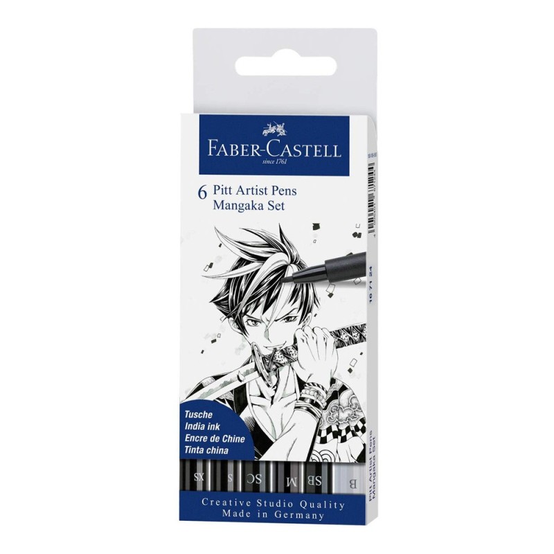 ΜΑΡΚΑΔΟΡΟΙ ΣΧΕΔΙΟΥ FABER CASTELL - PITT ARTIST PEN MANGA 6 ΤΕΜΑΧΙΑ