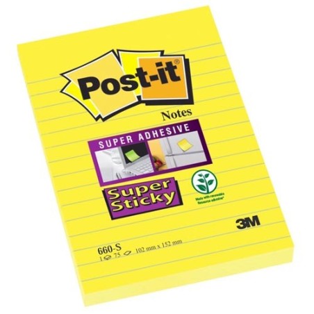 POST-IT ΑΥΤΟΚΟΛΛΗΤΑ ΧΑΡΤΑΚΙΑ 102X152MM ΡΙΓΕ 90 ΦΥΛΛΑ