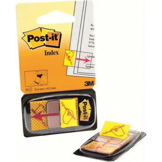 ΣΕΛΙΔΟΔΕΙΚΤΕΣ ΥΠΟΓΡΑΦΗΣ POST-IT - ΚΙΤΡΙΝΟ (25MMX43MM) 50 ΤΕΜ