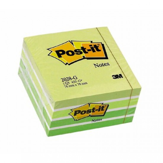 POST-IT ΑΥΤΟΚΟΛΛΗΤΑ ΧΑΡΤΑΚΙΑ 3M ΣΕ ΚΥΒΟ 76X76MM 450 ΦΥΛΛΑ - ΠΡΑΣΙΝΕΣ ΑΠΟΧΡΩΣΕΙΣ