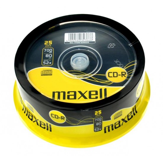 CD-R MAXELL 700MB SPINBLE PACK 25 TMX