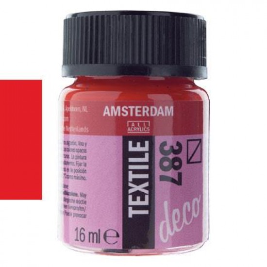 ΧΡΩΜΑ ΓΙΑ ΥΦΑΣΜΑ AMSTERDAM TEXTILE 16ML N. 387 BRIGHT RED