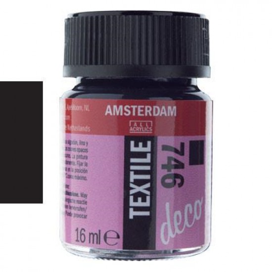 ΧΡΩΜΑ ΓΙΑ ΥΦΑΣΜΑ AMSTERDAM TEXTILE 16ML N. 746 BLACK OPAQUE