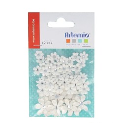 ΧΑΡΤΙΝΑ ΛΟΥΛΟΥΔΙΑ ΔΙΑΚΟΣΜΗΣΗΣ ΛΕΥΚΑ ΜΕ ΠΕΡΛΑ 60 ΤΕΜΑΧΙΑ