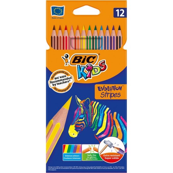 ΞΥΛΟΜΠΟΓΙΕΣ BIC EVOLUTION STRIPES ΣΕΤ 12 TMX