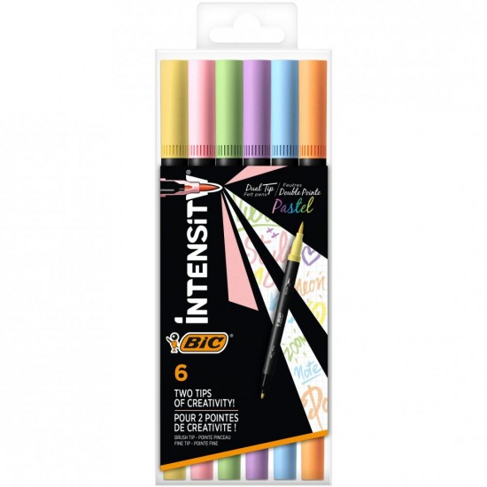 ΜΑΡΚΑΔΟΡΟΙ BIC INTENSITY DUAL TIP PASTEL - ΣΕΤ 6 ΤΕΜΑΧΙΑ