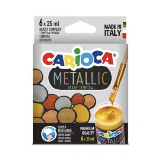 ΤΕΜΠΕΡΕΣ METALLIC CARIOCA 6 X 25ML