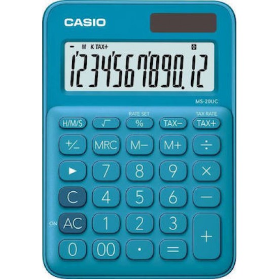 ΑΡΙΘΜΟΜΗΧΑΝΗ 12 ΨΗΦΙΩΝ CASIO ΣΕ ΜΠΛΕ ΧΡΩΜΑ (MS- 20UC)