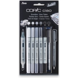 ΜΑΡΚΑΔΟΡΟΙ COPIC CIAO GREY TONES - ΣΕΤ 5+1