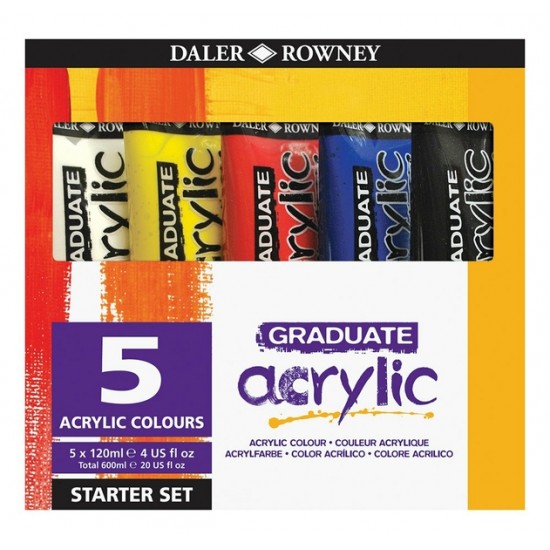 ΧΡΩΜΑΤΑ GRADUATE ACRYLIC 120ML X 5 ΧΡΩΜΑΤΑ