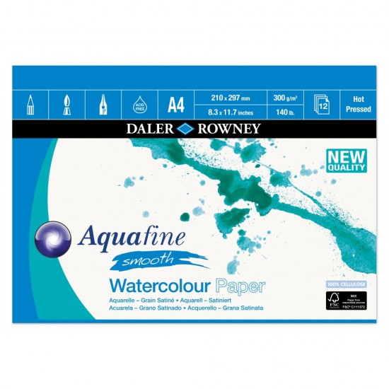 ΜΠΛΟΚ ΣΧΕΔΙΟΥ DALER ROWNEY ΑΚΟΥΑΡΕΛΑΣ AQUAFINE 300G/M2 Α4 - 12 ΦΥΛΛΑ