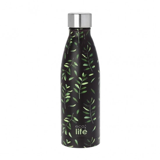 ECOLIFE ΜΕΤΑΛΛΙΚΟ ΜΠΟΥΚΑΛΙ ΘΕΡΜΟΣ 500ML ΕΛΑΙΑ - THE GREEK COLLECTION