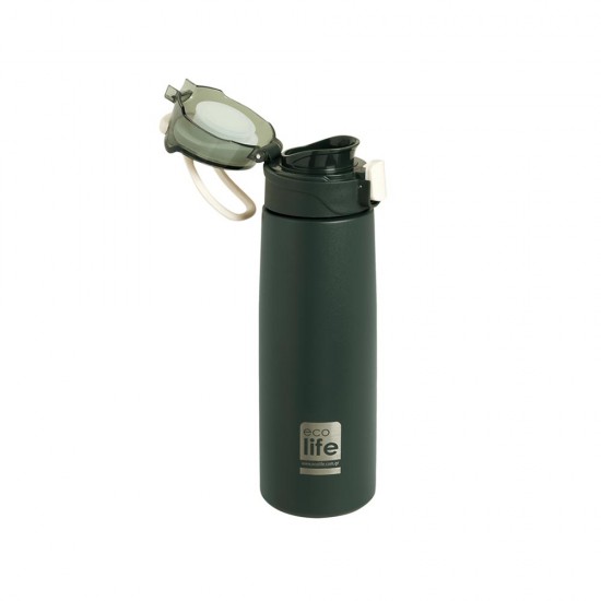 ECOLIFE ΜΕΤΑΛΛΙΚΟ ΜΠΟΥΚΑΛΙ ΘΕΡΜΟΣ 550 ML DARK GREEN