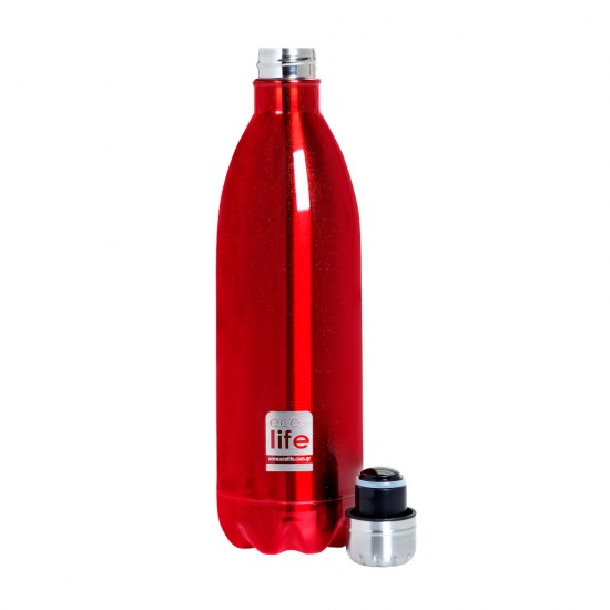 ECOLIFE ΜΠΟΥΚΑΛΙ ΘΕΡΜΟΣ 1000ML RED METALLIC