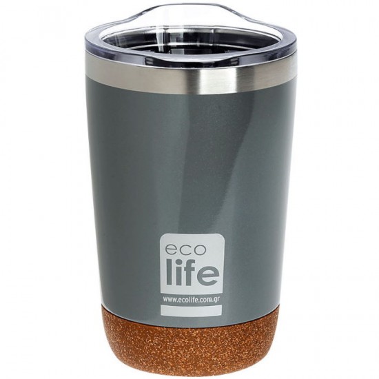 ECOLIFE COFFEE CUP ΠΟΤΗΡΙ ΘΕΡΜΟΣ LIGHT GREY 370ML