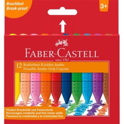 ΚΡΑΓΙΟΝ ΖΩΓΡΑΦΙΚΗΣ (ΚΗΡΟΜΠΟΓΙΕΣ) FABER CASTELL JUMBO GRIP ΣΕΤ 12ΤΜΧ