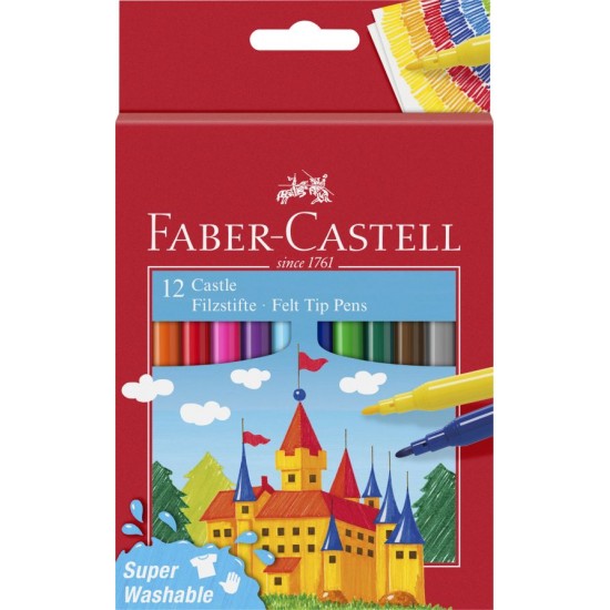 ΜΑΡΚΑΔΟΡΟΙ ΖΩΓΡΑΦΙΚΗΣ FABER CASTELL 'SUPER WASHABLE' 12ΤΜΧ