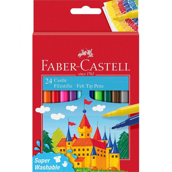 ΜΑΡΚΑΔΟΡΟΙ ΖΩΓΡΑΦΙΚΗΣ FABER CASTELL 'SUPER WASHABLE' 24ΤΜΧ