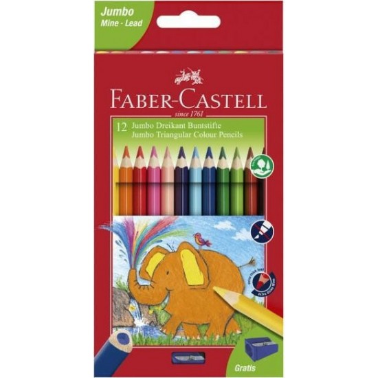 ΞΥΛΟΜΠΟΓΙΕΣ EXTRA JUMBO FABER CASTELL ΣΕΤ 12ΤΜΧ ΜΕ ΞΥΣΤΡΑ