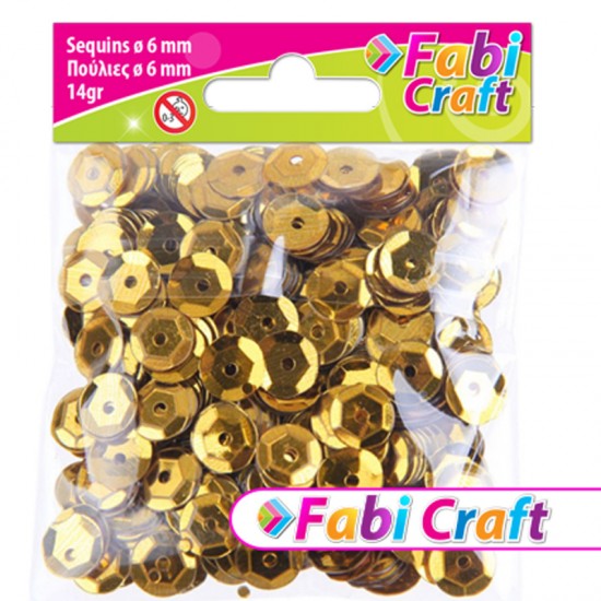 ΠΟΥΛΙΕΣ ΧΡΥΣΕΣ 6MM 14GR FABI CRAFT