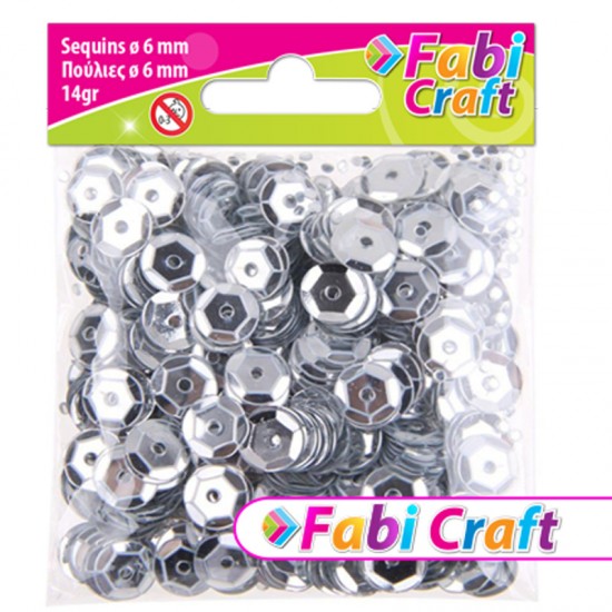 ΠΟΥΛΙΕΣ 6MM 14GR ΑΣΗΜΙ FABI CRAFT