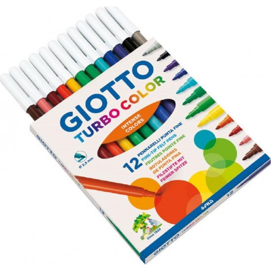 ΜΑΡΚΑΔΟΡΟΙ ΨΙΛΗΣ ΓΡΑΦΗΣ GIOTTO TURBO COLOR 12ΤΜΧ