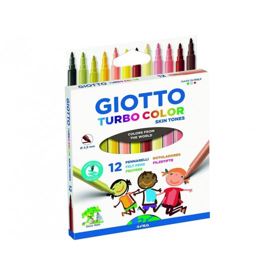 ΜΑΡΚΑΔΟΡΟΙ ΨΙΛΗΣ ΓΡΑΦΗΣ SKIN TONES GIOTTO TURBO COLOR 12TMX