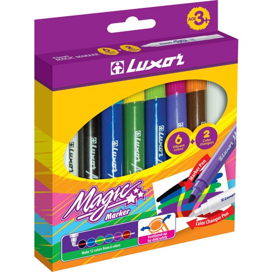 ΜΑΡΚΑΔΟΡΟΙ LUXOR MAGIC MARKER (6+2 ΤΕΜΑΧΙΑ)