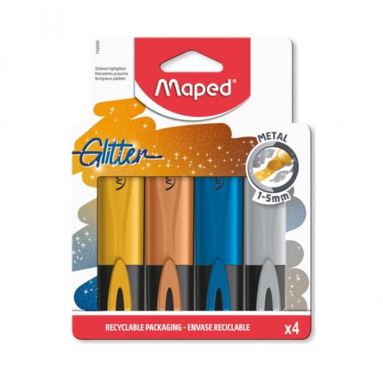 ΜΑΡΚΑΔΟΡΟΣ ΥΠΟΓΡΑΜΜΙΣΗΣ MAPED GLITTER METAL 1-5MM 4ΤΜΧ