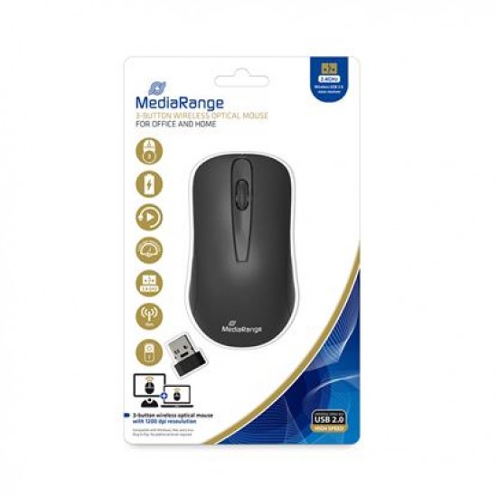 ΠΟΝΤΙΚΙ ΑΣΥΡΜΑΤΟ MEDIARANGE OPTICAL MOUSE WIRELESS 3-BUTTON 