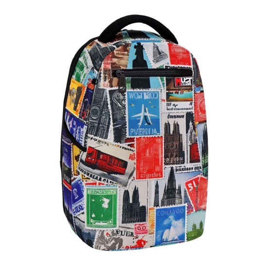 ΤΣΑΝΤΑ ΠΛΑΤΗΣ MUST TEAM ART POSTAGE STAMPS 1 ΚΕΝΤΡΙΚΗ ΘΗΚΗ 29x18x44CM