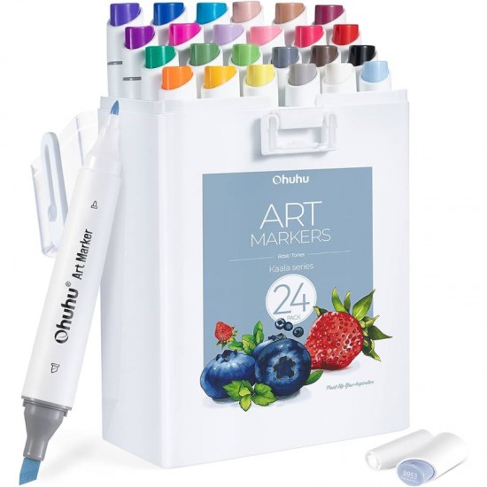 ΜΑΡΚΑΔΟΡΟΙ OHUHU ALCOHOL ART MARKERS - ΣΕΤ 24 ΧΡΩΜΑΤΩΝ FINE & CHISEL