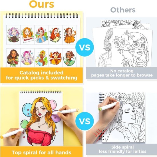 ΜΠΛΟΚ ΣΧΕΔΙΟΥ OHUHU BLEEDPROOF COLORING BOOK PORTRAITS OF JOY