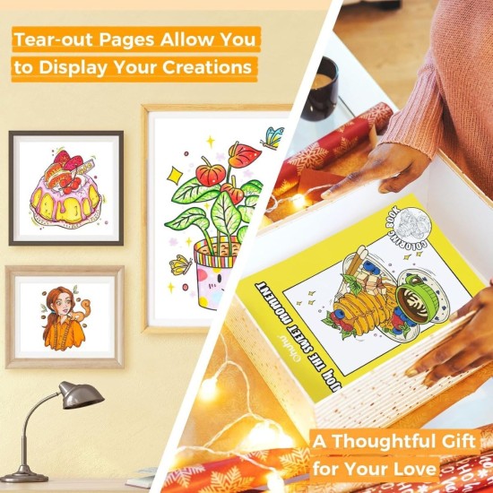 ΜΠΛΟΚ ΣΧΕΔΙΟΥ OHUHU BLEEDPROOF COLORING BOOK ENJOY THE SWEET MOMENTS