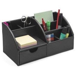 ΟΡΓΑΝΩΤΗΣ ΓΡΑΦΕΙΟΥ OSCO 29Χ14Χ15 ΔΕΡΜΑΤΙΝΗ ΜΑΥΡΗ