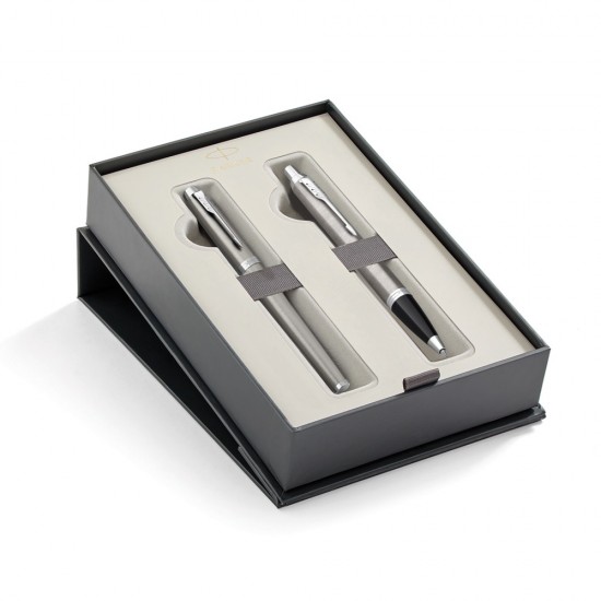 PARKER - ΣΕΤ ΔΩΡΟΥ I.M. ESSENTIAL STAINLESS STEEL CT ROLLER BALL - BALLPEN