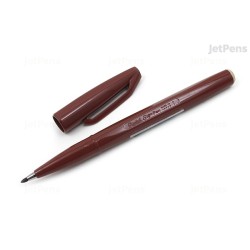 ΜΑΡΚΑΔΟΡΑΚΙ BRUSH SIGN PEN PENTEL - ΚΑΦΕ