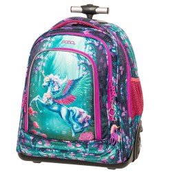 POLO TROLLEY MOVER ΣΧΟΛΙΚΗ ΤΣΑΝΤΑ ΤΡΟΛΕΪ ΔΗΜΟΤΙΚΟΥ UNICORN ΜΕ ΘΗΚΗ ΓΙΑ ΠΑΓΟΥΡΙ 30LT 36x26x43CM