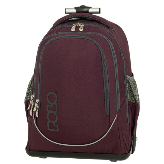POLO TROLLEY CART ΣΧΟΛΙΚΗ ΤΣΑΝΤΑ ΤΡΟΛΕΪ ΔΗΜΟΤΙΚΟΥ EGGPLANT 30LT 36x24x45CM