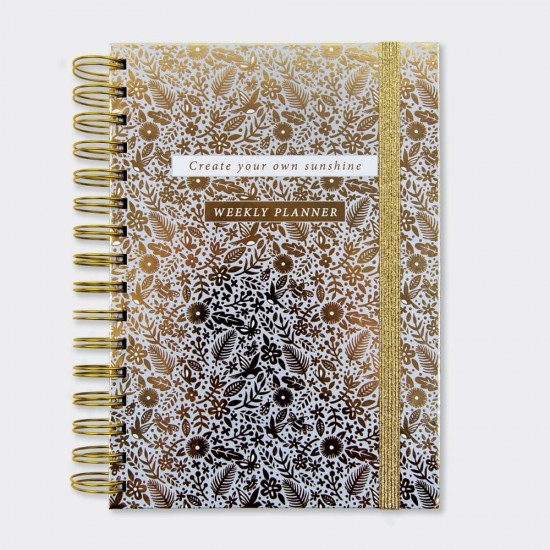 ΣΗΜΕΙΩΜΑΤΑΡΙΟ 'RACHEL ELLEN' - GOLD FLORAL WEEKLY PLANNER