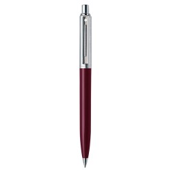 SHEAFFER SENTINEL BRUSHED CHROME CAP BURGUNDY BARREL BALLPOINT PEN