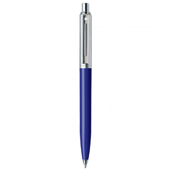 SHEAFFER SENTINEL ULTRAMARINE BLUE RESIN BARREL AND BRUSHED CHROME CAP BALLPOINT PEN