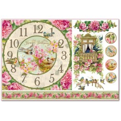 ΡΙΖΟΧΑΡΤΟ ΝΤΕΚΟΥΠΑΖ STAMPERIA 48Χ33CM CLOCK AND SMALL BALCONY