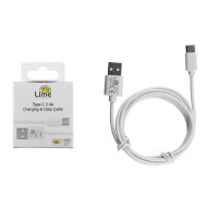 LIME TYPE C USB 2.4A ΦΟΡΤΙΣΗΣ-DATA 1m L01 WHITE