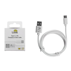 LIME TYPE C USB 2.4A ΦΟΡΤΙΣΗΣ-DATA 1m L01 WHITE LIME TYPE C USB 2.4A ΦΟΡΤΙΣΗΣ-DATA 1m L01 WHITE
